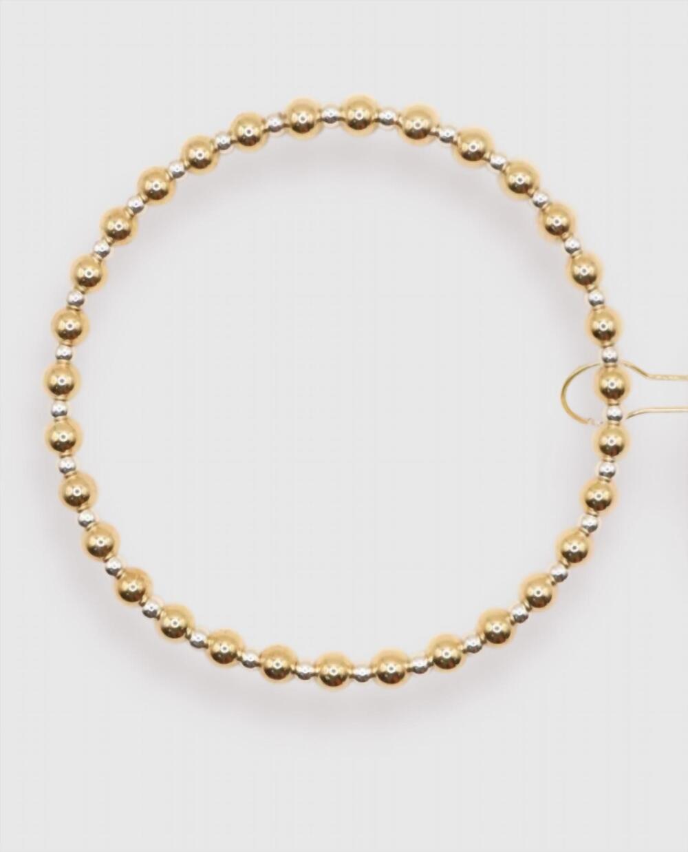 NEW BEADED BLONDES women's mini katy bracelet in gold w/ silver